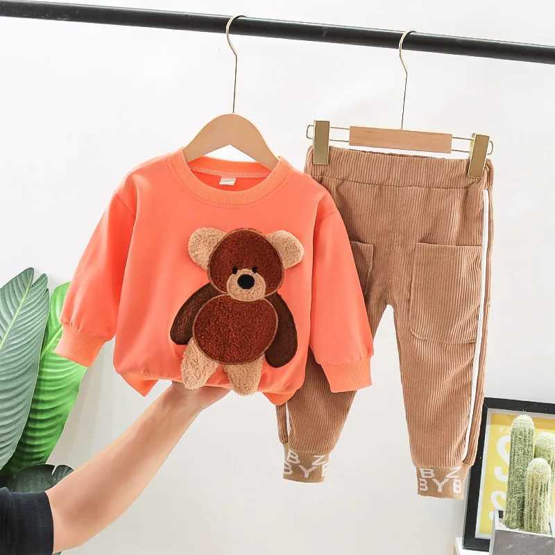 Clothing Sets Autumn Children Girls Clothing Set Cartoon Bear Pullover Sweater + Pants 2 Pcs Suit Fashion Toddler Kids Clothes Sport Outfits