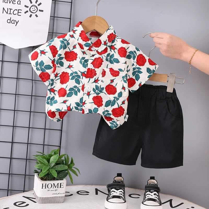 Clothing Sets New Baby Girls Boys Clothing Infant Baby Boys Fllower Print T Shirt Pants 2Pcs/Set Toddler Summer Fashion Children Clothes Suit