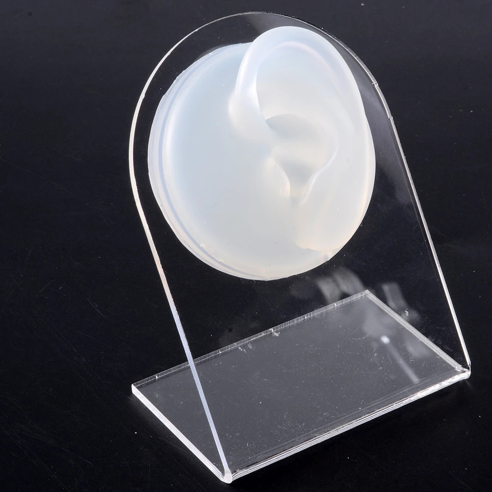 A practical display of silicone ear models for tattoo perforation jewelry tools body perforation simulation models sold on acrylic brackets 240705