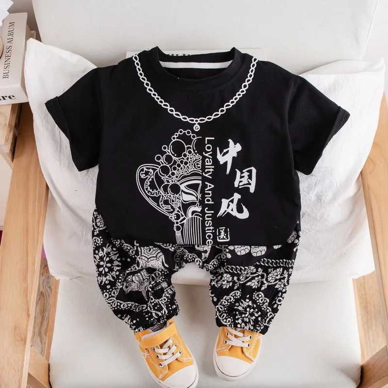 Clothing Sets Kids Summer Baby Boys/Girls Clothes Suit Children Chinese Style Fashion Cotton T Shirt Shorts 2Pcs/Set Toddler Casual Clothing