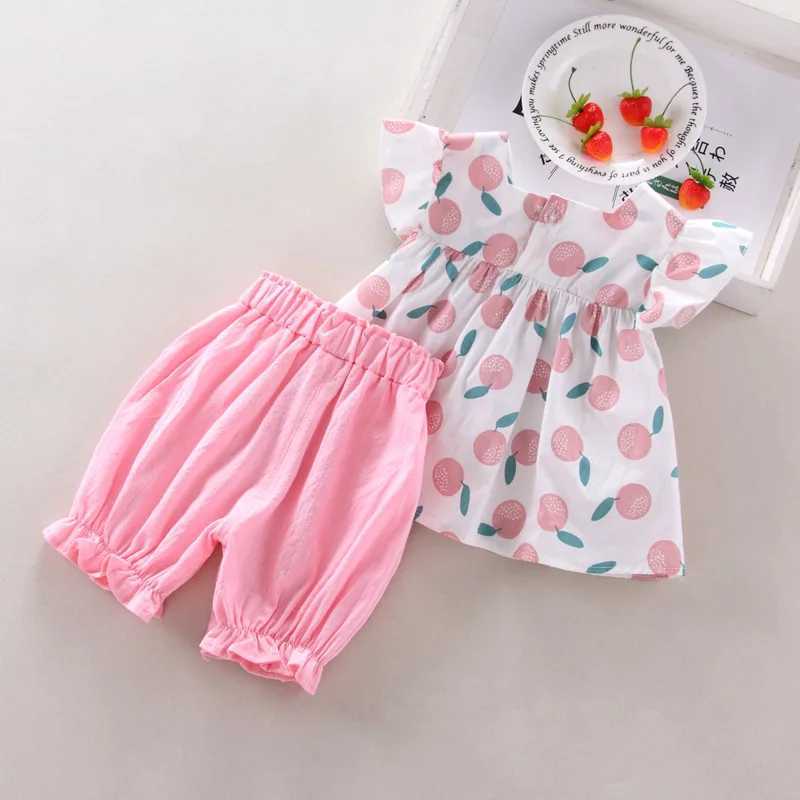 Clothing Sets Toddler Girls Set Summer Short Sleeve Clothes Set Cute Printed T-shirt Pants 2pcs Suit Baby Kids Outfits Children Clothes