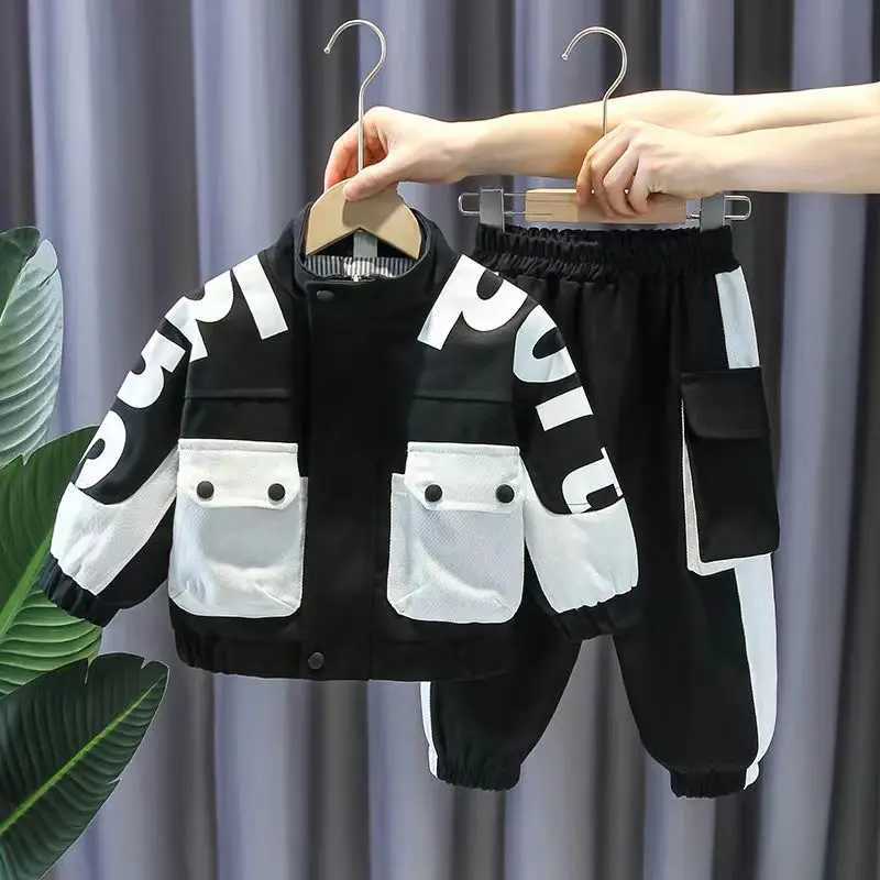 Clothing Sets Boys Set Fashion 2023 New Childrens Clothing Spring and Autumn Fashion Korean Style Boys Fashion Two Piece Set Kids Outfits