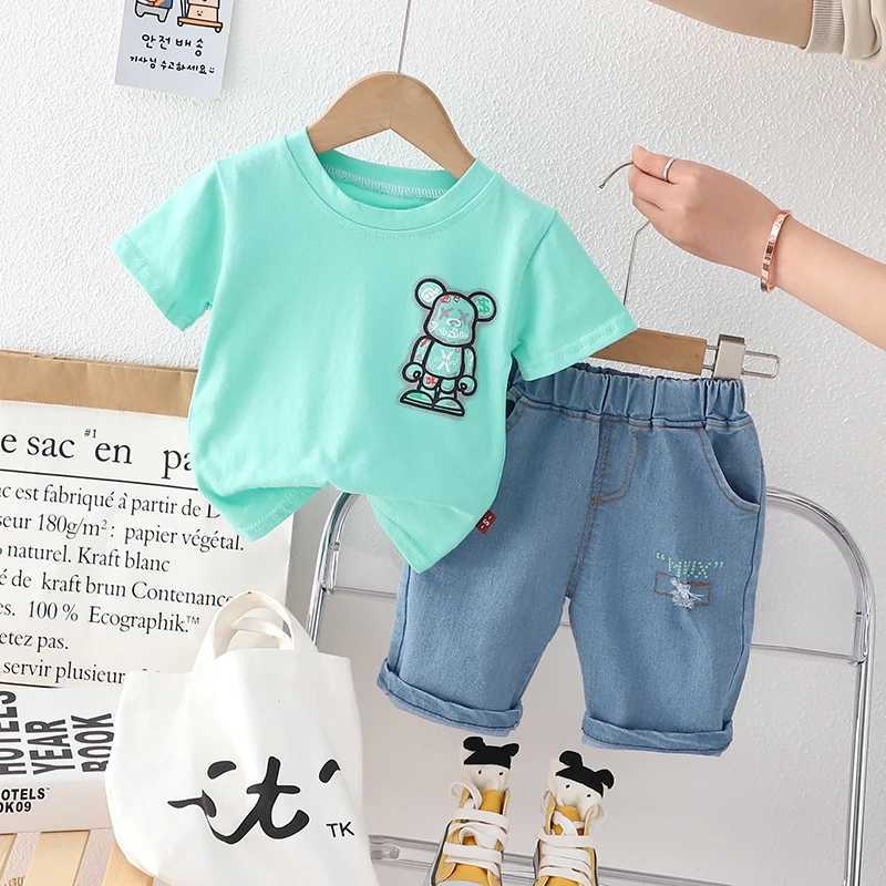 Clothing Sets Fashion Summer Kids Baby Boys Clothing Suits Cartoon Bear T-Shirt+Shorts Casual Clothes Outfit Girls Clothing 2PCS/Set