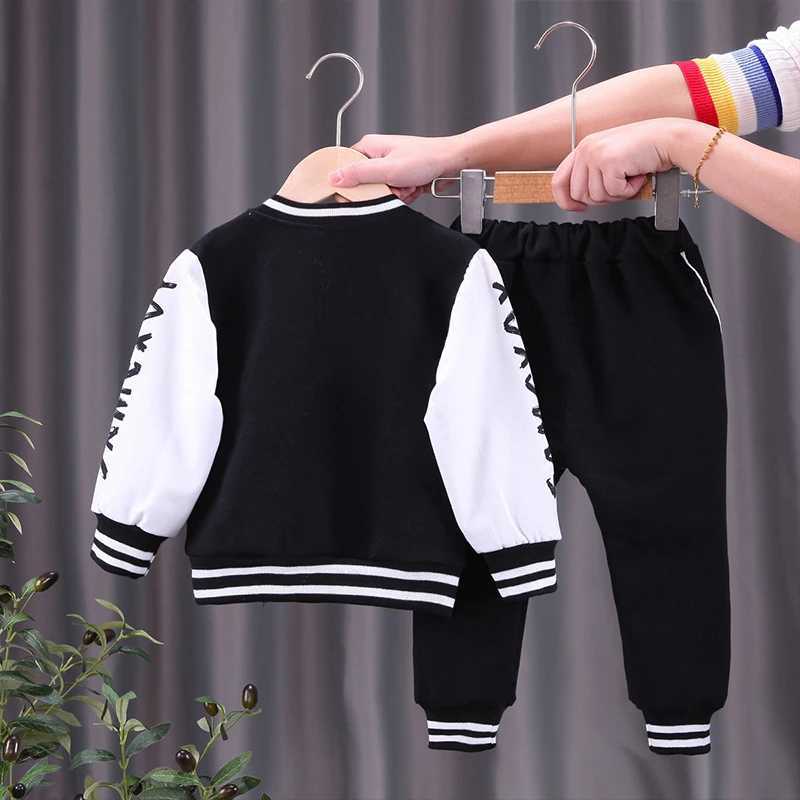 Clothing Sets Spring Autumn Baby Boys Clothing Set Cartoon Letter Baseball Coat Pants 2Pcs Suit For 1-5 Years Kids Clothes Child Sport Outfit
