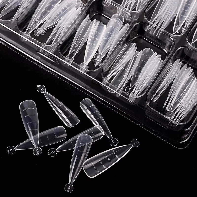 Transparent nail extension shape for nails Top mold Quick construction mold Double shaped full cover nail tip handicraft accessories 240705