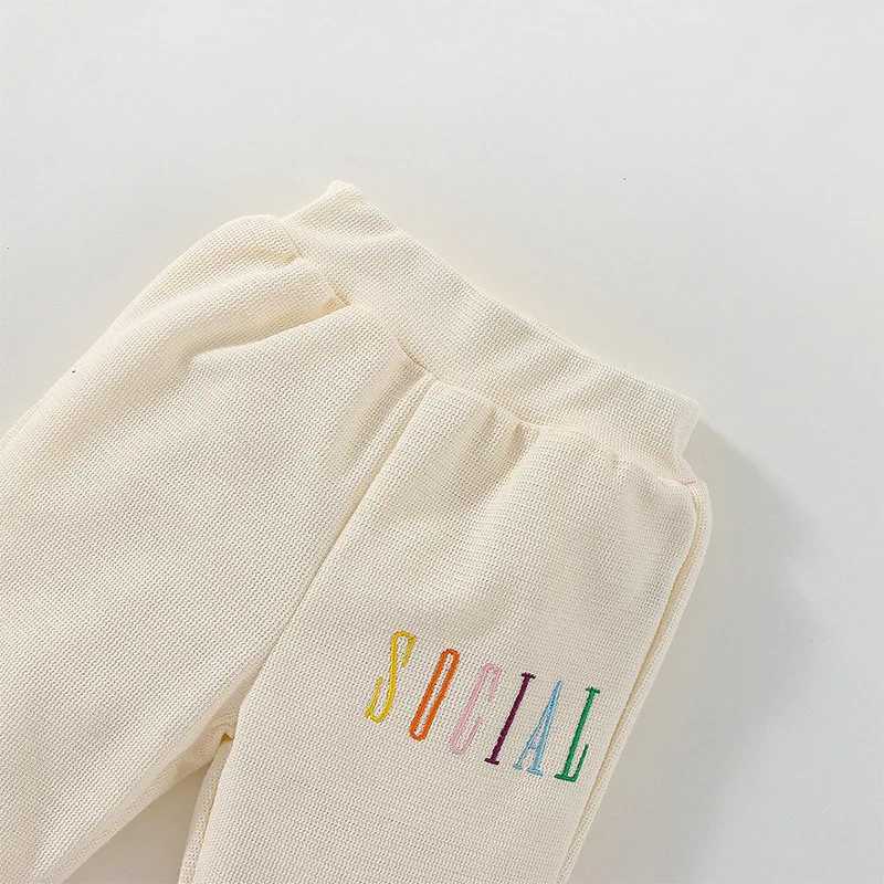 Clothing Sets New 2023 Baby Boy Girl Clothing Sets Children Pullover Sweatshirts + Simple Solid Cotton Sports Pants 2pc Kids Clothes Boy Suit