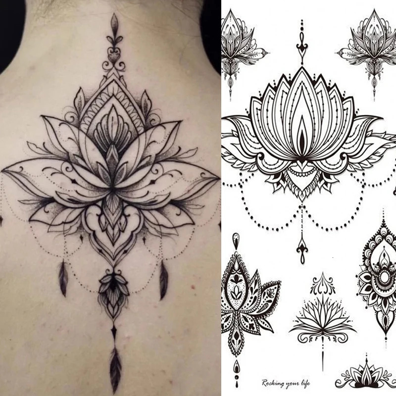 1 temporary tattoo sticker waterproof black retro hand back pattern tattoo sticker 240705