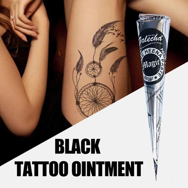 Natural Indian henna tattoo ink black Mehndi cream cone cream temporary art stickers Mehndi body parsley painting wholesale 240705