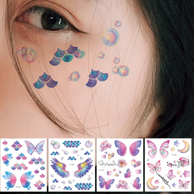 Temporary Butterfly Body Tattoo Sticker Wing Pattern Insect Flash Sticker Festival Party Body Art Decoration Waterproof 240705