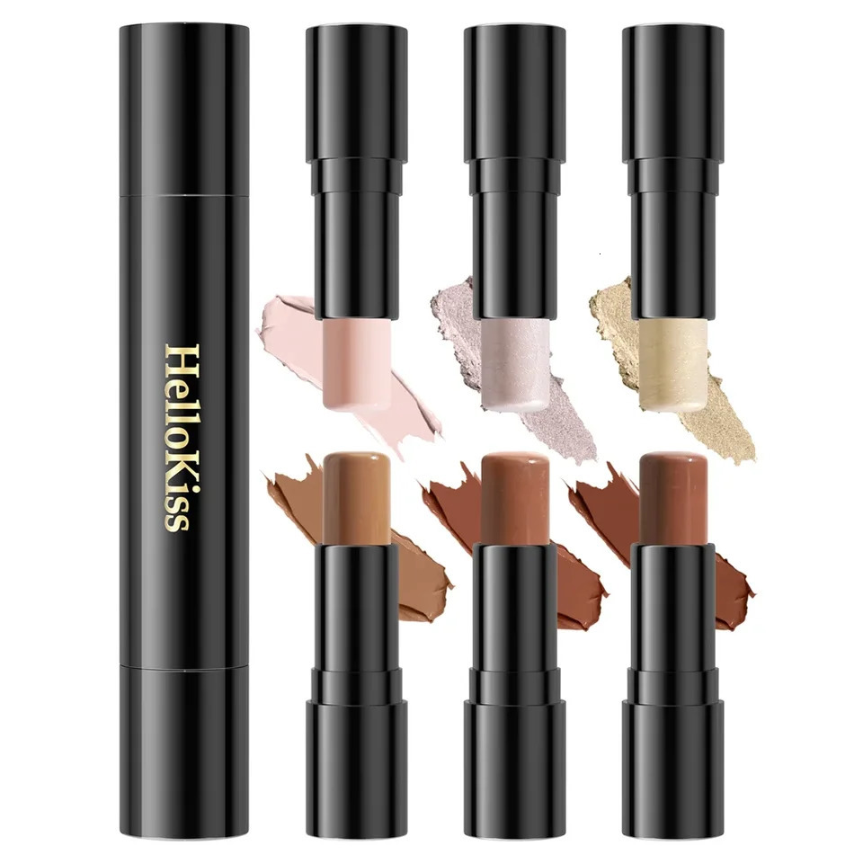 Contour Stick Double Head Contour Pen Waterproof Matte Finish Highlighters Shadow Contouring Pencil Cosmetics For Face 240705