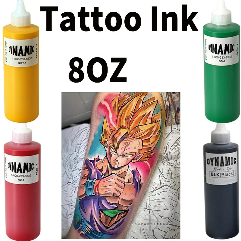 Dynamic Professional Black Tattoo Ink Pigment DIY Tattoo Pigment Utility Tattoo gel Body Art Tattoo Pigment 8OZ BLK 240705