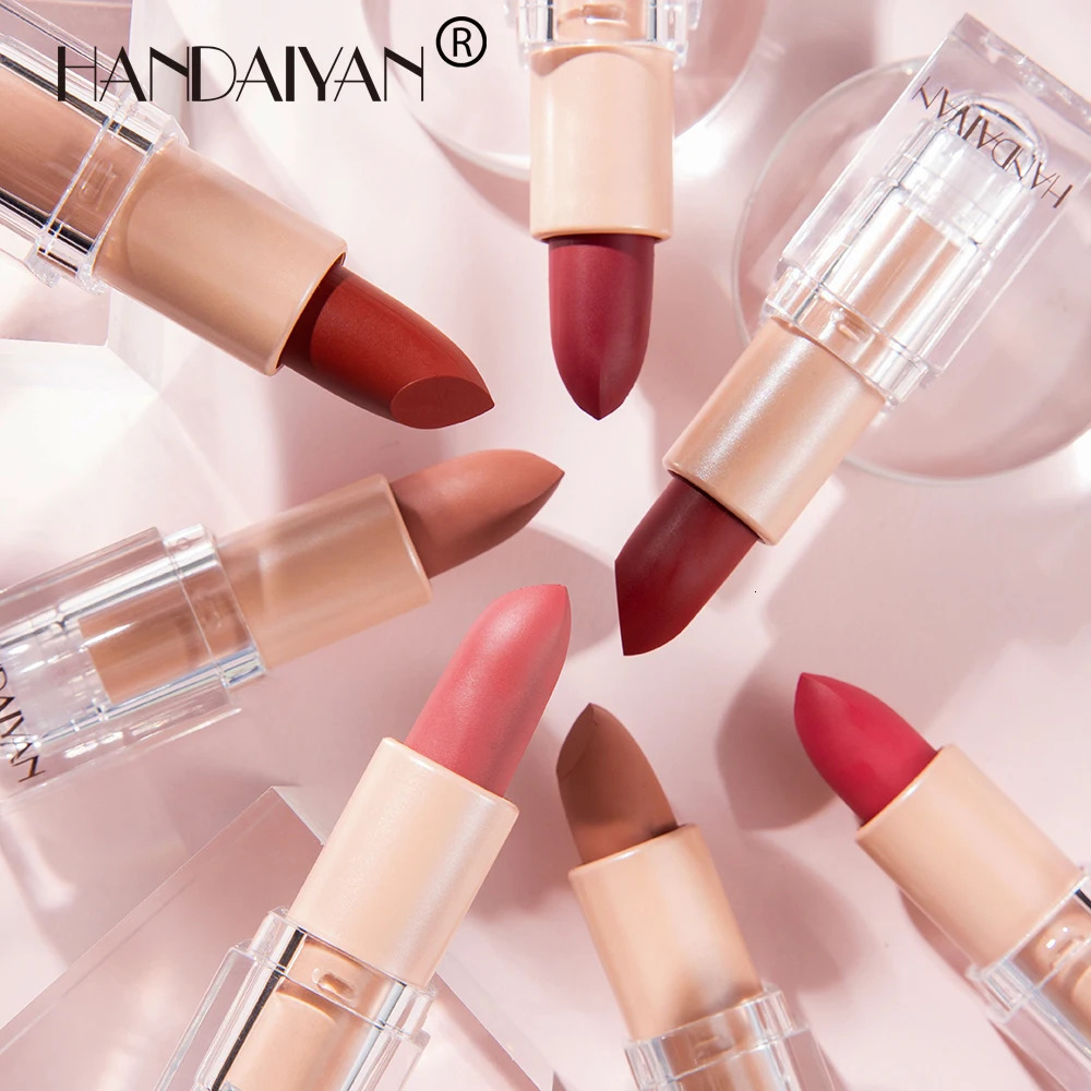 HANDAIYAN Ice Cube Matte Lipstick Lightweight Waterproof Makeup Nude Velvet Lip Stick Long-Lasting Cosmetics Lip Cream Pencil 240705