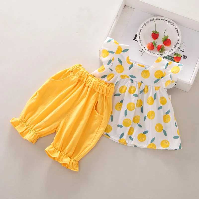 Clothing Sets Toddler Girls Set Summer Short Sleeve Clothes Set Cute Printed T-shirt Pants 2pcs Suit Baby Kids Outfits Children Clothes