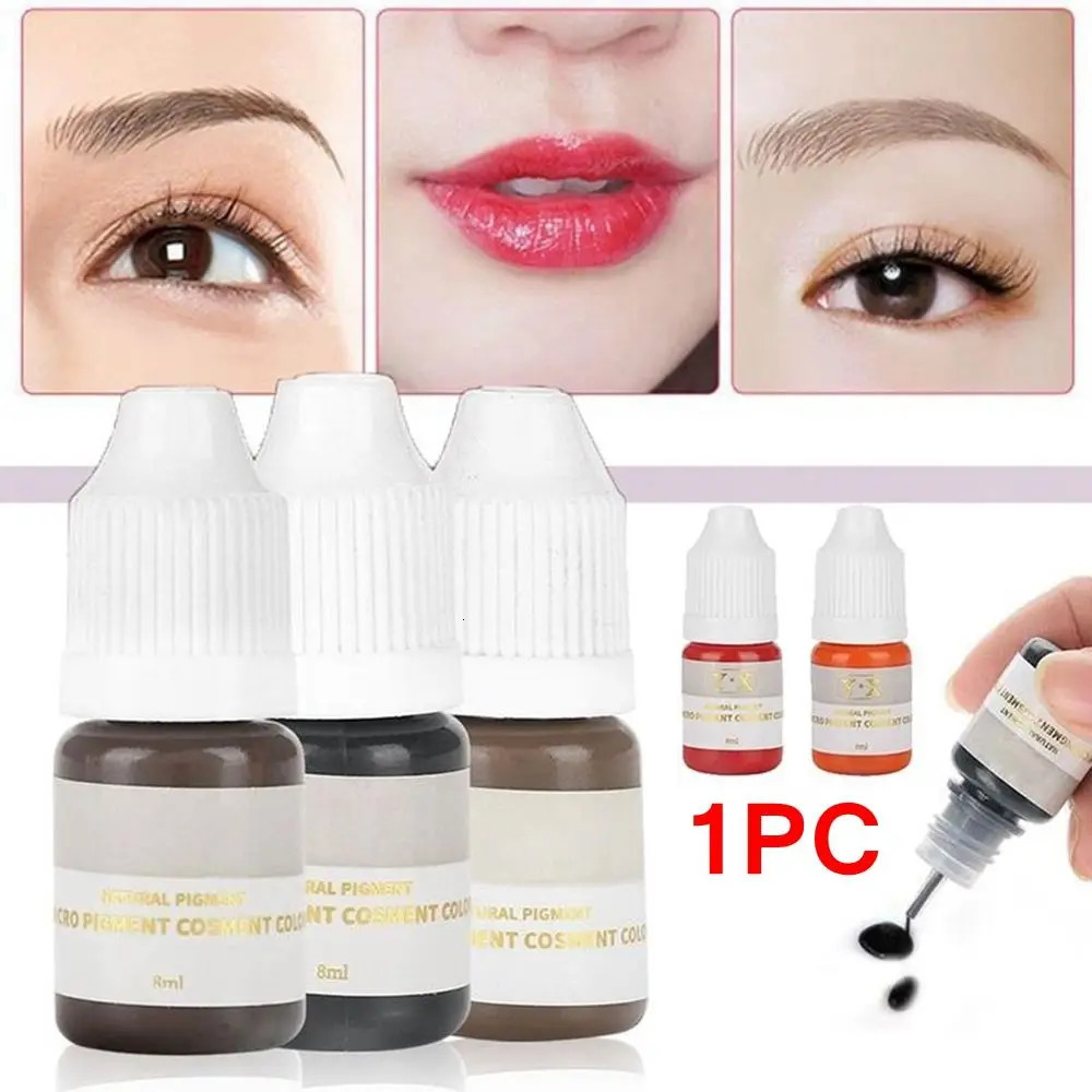 One 8ML tattoo ink pigment bead semi anent easy to apply eyeliner pen lipstick professional beauty product 240705