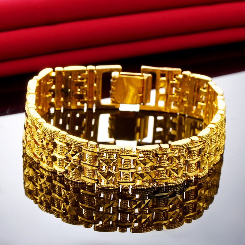 2024 Brand Unique Wedding Bracelets Vintage Jewelry 24K Gold Fill Higg Quality Gear Party Classical Women Hip Hop Women Men Bangle For Lover Gift