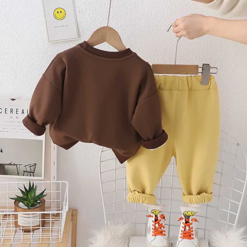 Clothing Sets 2024 Spring Autumn Baby Boys Clothing Sets Children Cotton Letters Sweatshirts Pants 2Pcs Suit For 1-5 Years Kids Casual Outfits