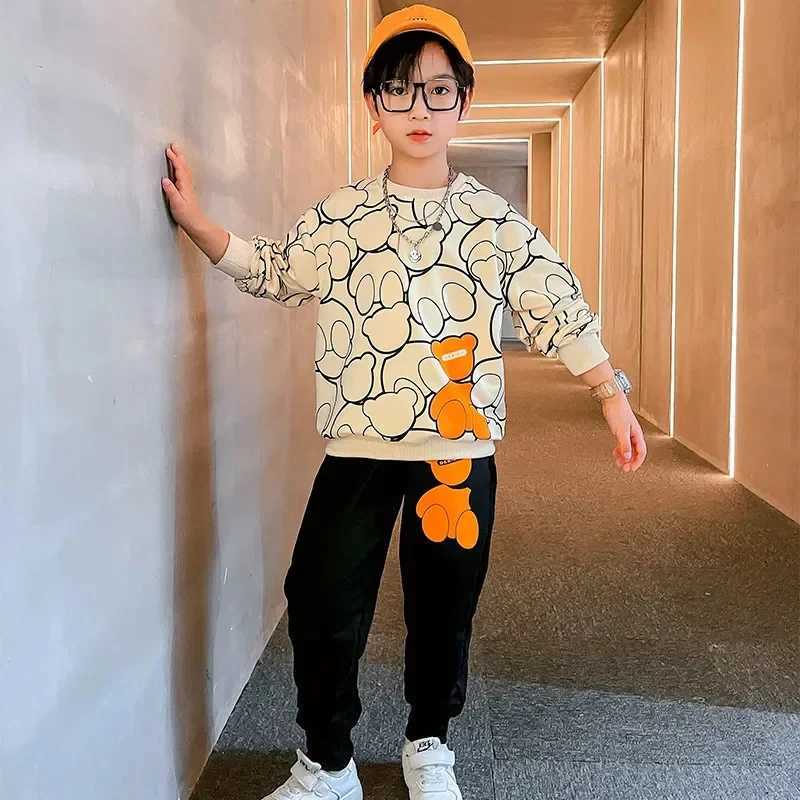 Clothing Sets Autumn Baby Boy Clothes Children Cartoon Bear Sweater Pullover Top and Pant 2 Pieces Set Kid Girl Outfit Long Sleeve Tracksuit