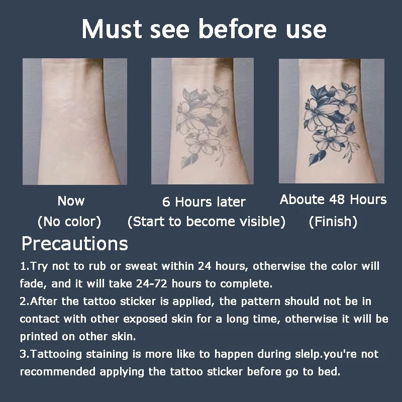Dragon Herb Juice Tattoo Sticker Waterproof and Durable Japanese Flower Arm Semi anent False Tattoo Skull Temporary Tattoo 240705