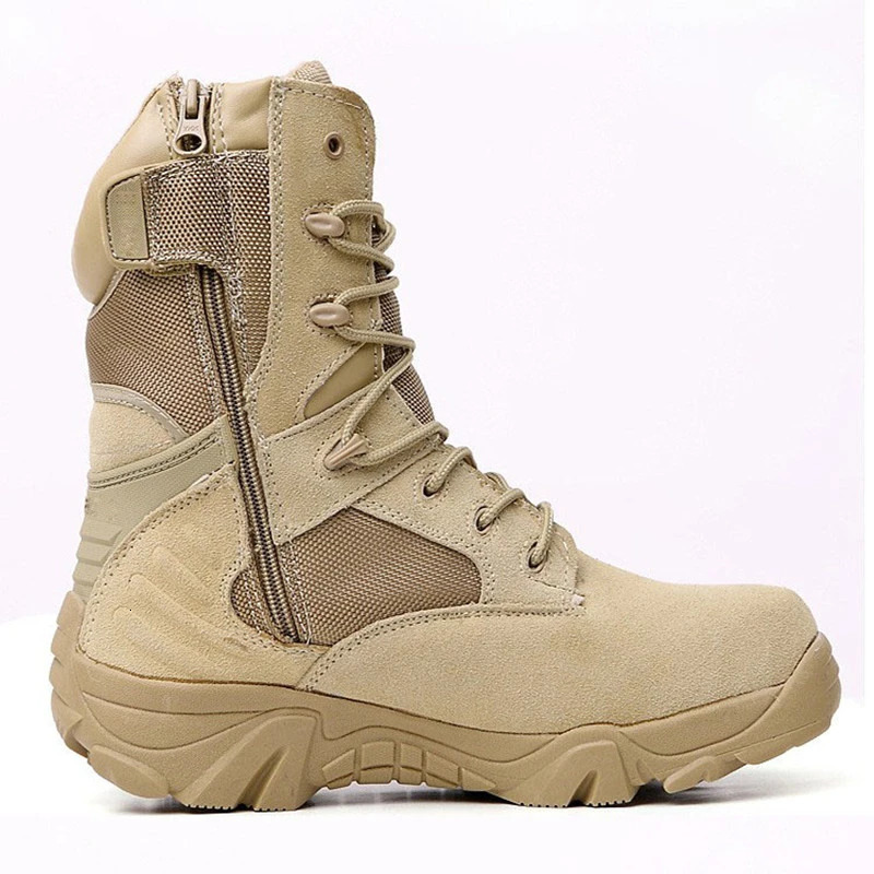 Plus Size Eu 37-47 Military Tactical Male Boots Outdoors Climbing Special Force Leather Waterproof Desert Combat Army Work Shoes 240705