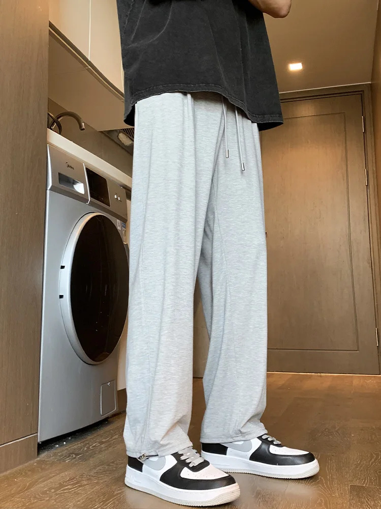 HOUZHOU Gray Sweatpants for Men Autumn Baggy Fashion Oversize Sports Pants Balck Trousers Male Joggers Streetwear Sportswear 240701