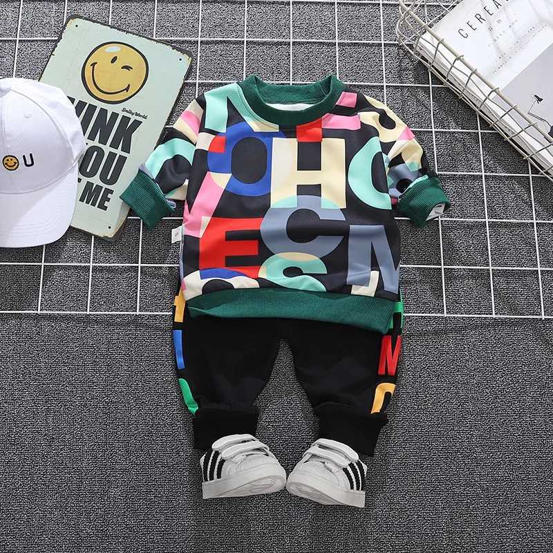 Clothing Sets Spring Baby Boys Girls Casual Clothes Kids Letters T-Shirt Pants 2Pcs/Sets Infant Cotton Clothing Set Children Fashion Tracksuit