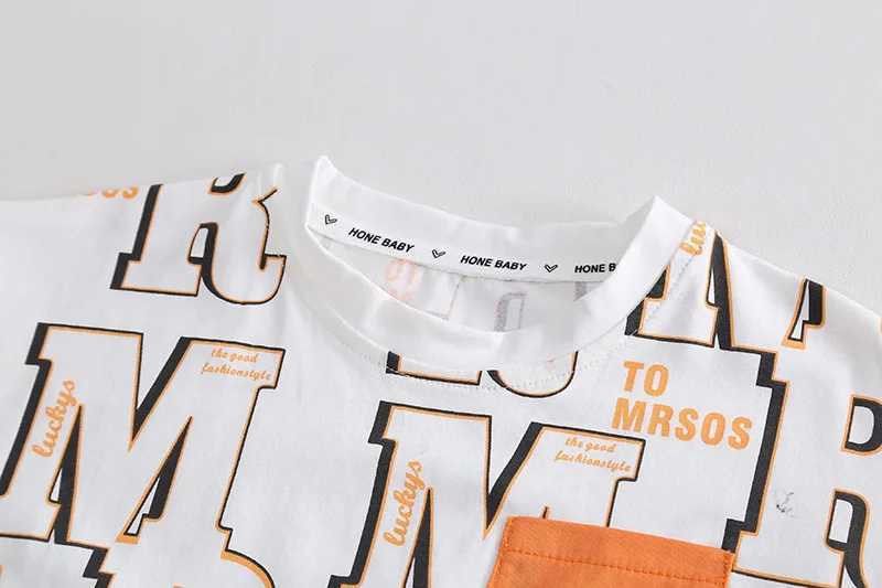 Clothing Sets Children Suit Summer Casual Clothes Baby Boys Girls Full Printe Letter T-Shirt Short 2pcs/sets Kids Toddler Suit Tracksuits