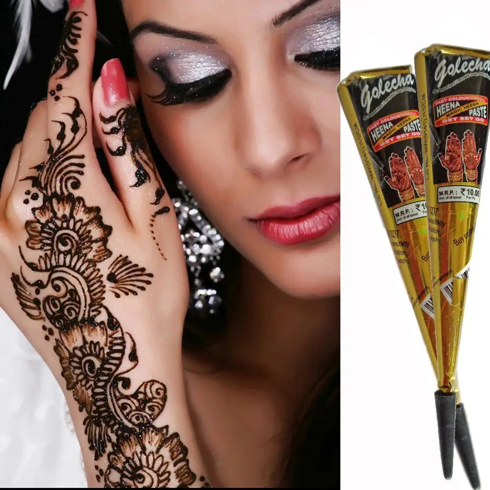 Ankylon Body Painting Wedding Painting Black Ankylon Body Painting Art Temporary Flash Tattoo Cream Cone Sexy Tattoo Indian Wedding 240705