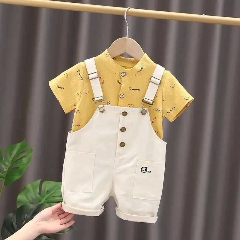 Clothing Sets New Children Summer Baby Boys Girls Clothes Suit Fashion T-Shirt Bib Pants 2Pcs/Set Toddler Casual Costume Kids Tracksuits