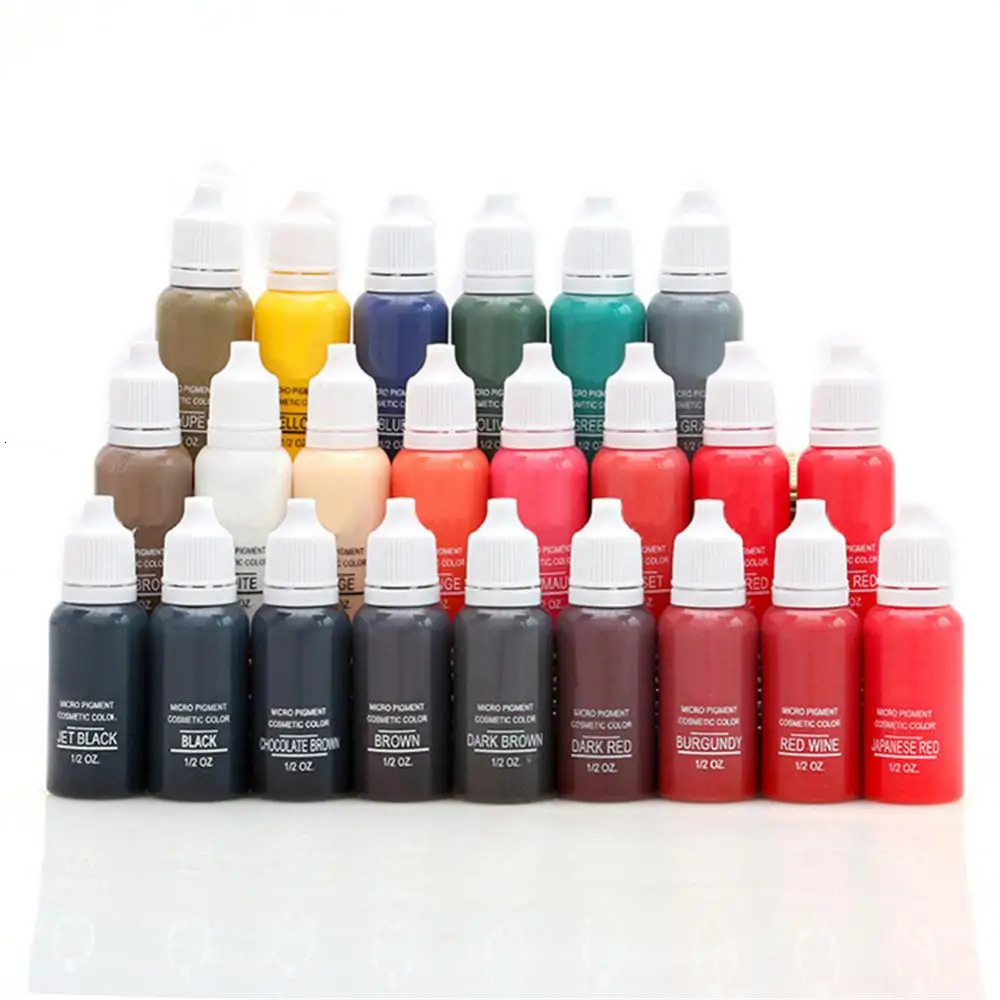 23 color professional tattoo pigment lipstick eyeliner natural plant pigment semi anent fadeless tattoo ink supplement 240705