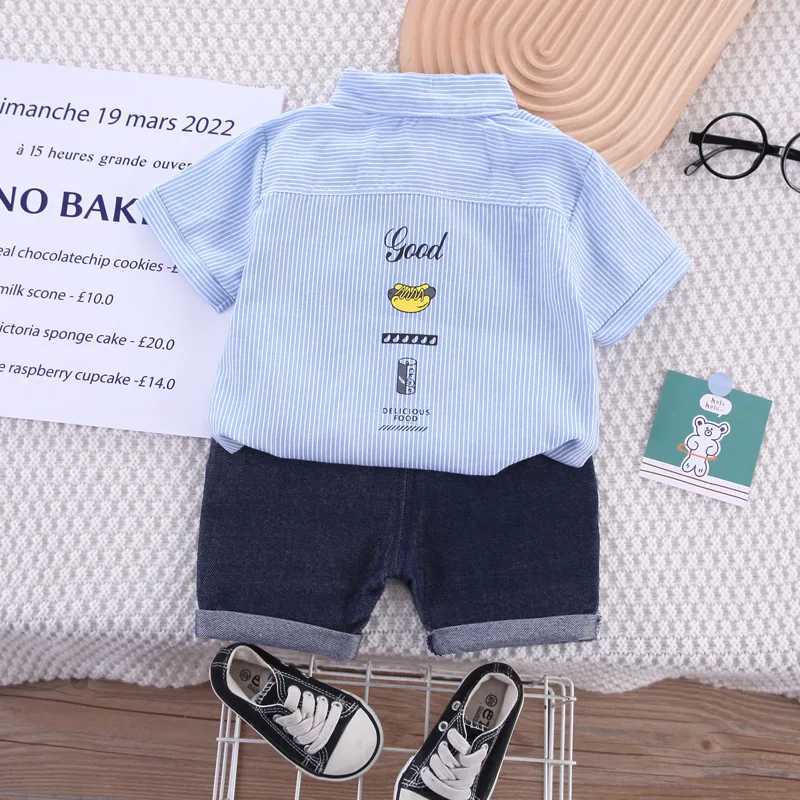 Clothing Sets 2023 Summer Children Clothing Baby Boys Short Sleeve Lapel Shirts + Shorts 2PCS Infant Birthday Clothes Sets Kids Casual Outfits