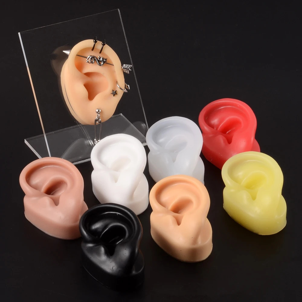 1Pc Soft Silicone Earring Model Tattoo Practical Jewelry Display Perforation Tool Earring Display Tool Acrylic Display Frame Kit 240705