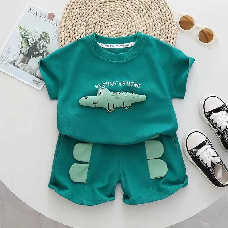 Clothing Sets New Summer Baby Girls Clothes Suit Children Boys Fashion T-Shirt Shorts 2Pcs/Sets Toddler Casual Sports Costume Kids Tracksuits