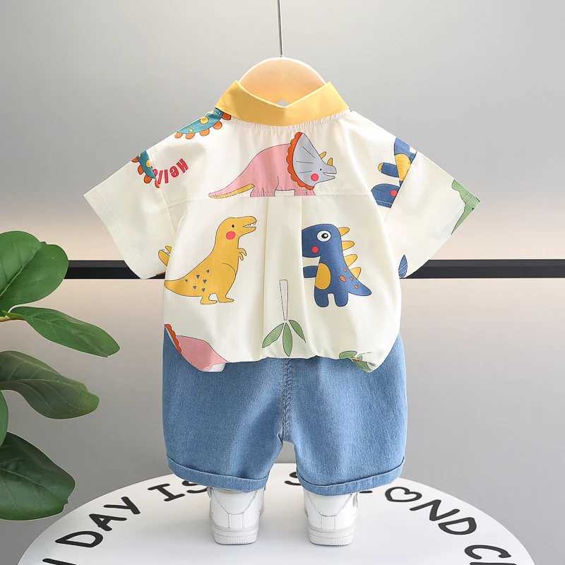 Clothing Sets Children Boys Casual dinosaur Shirt Shorts 2Pcs/Sets New Summer Baby Clothes Suit Toddler Costume Infant Outfits Kids Tracksuits