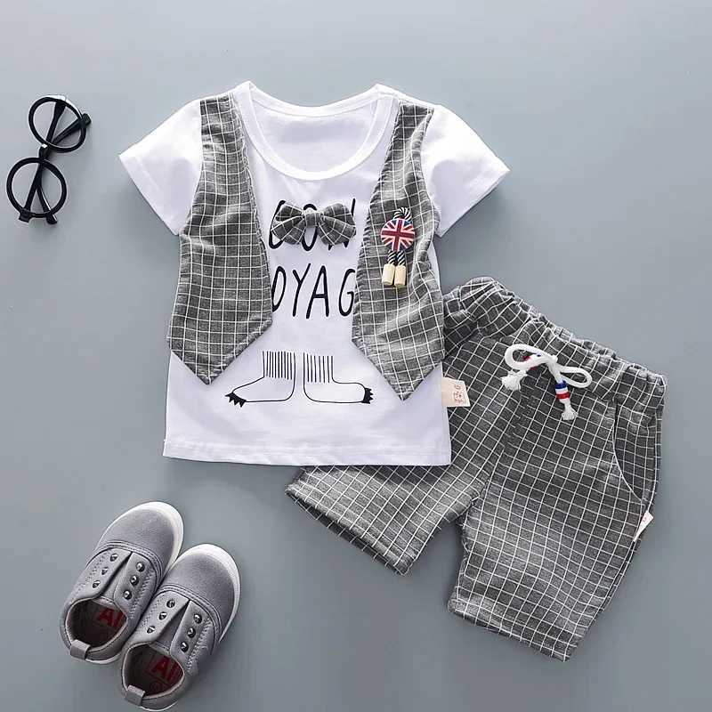 Clothing Sets 0-4Y Kids Summer Clothes Sets Toddler Baby Boys Lattice Cotton T-shirt + Shorts 2Pcs Children Casual Outfits Clothing Tracksuits