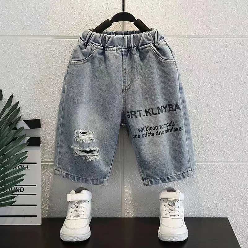 Clothing Sets Boys Summer Set 2024 New Trendy Cool Boys Baby Short sleeved Clothes Childrens Handsome Sports and Leisure Two Piece Set 2-9Y