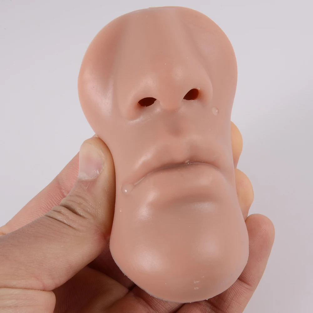1 silicone model tattoo perforation exercise simulating human nose mouth and body part display with a stand for nose perforation jewelry 240705