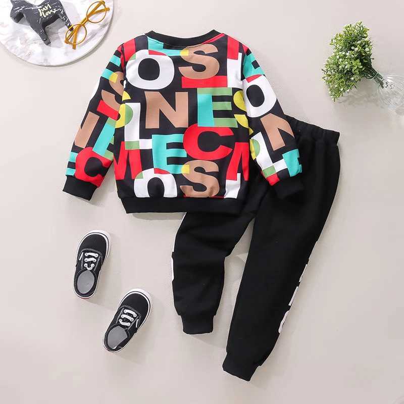 Clothing Sets 2020 Autumn Children Boys Clothing Sets Kids Letter Print Pullover Tops and Pants 2pcs Sport Suits Baby Girls Casual Outfits