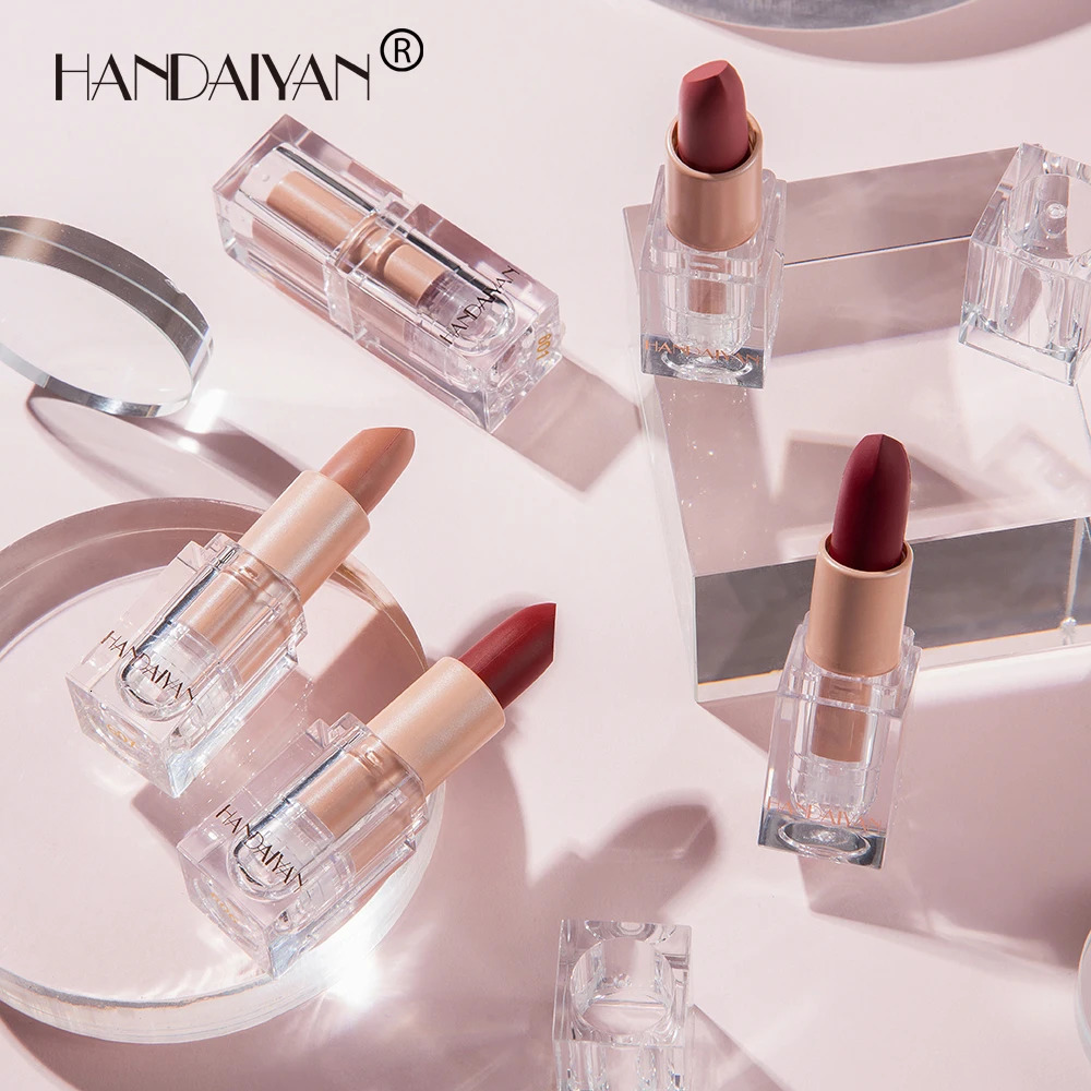 HANDAIYAN Ice Cube Matte Lipstick Lightweight Waterproof Makeup Nude Velvet Lip Stick Long-Lasting Cosmetics Lip Cream Pencil 240705