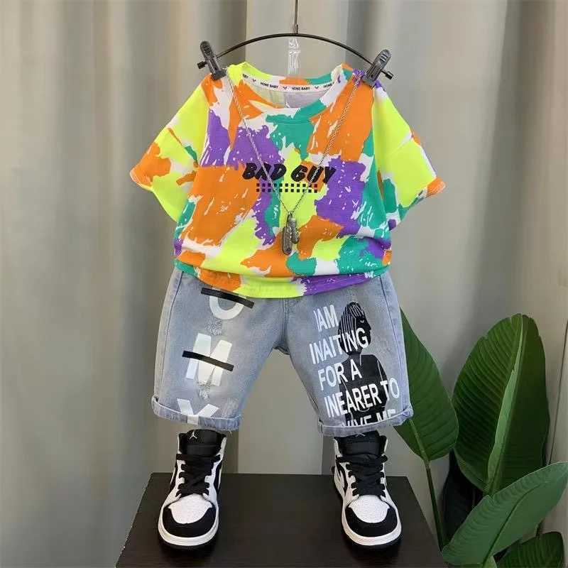 Clothing Sets Summer Boys Suit Children Clothes Sets Kids Fashion White Shirt+Shorts 2piece Outfits Boy Casual Clothing