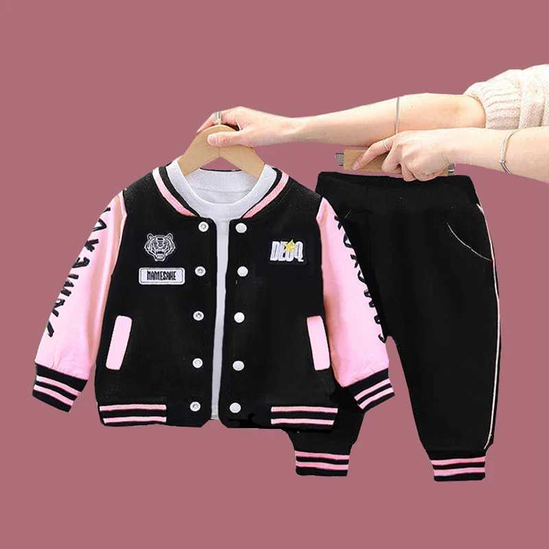 Clothing Sets Spring Autumn Baby Boys Clothing Set Cartoon Letter Baseball Coat Pants 2Pcs Suit For 1-5 Years Kids Clothes Child Sport Outfit