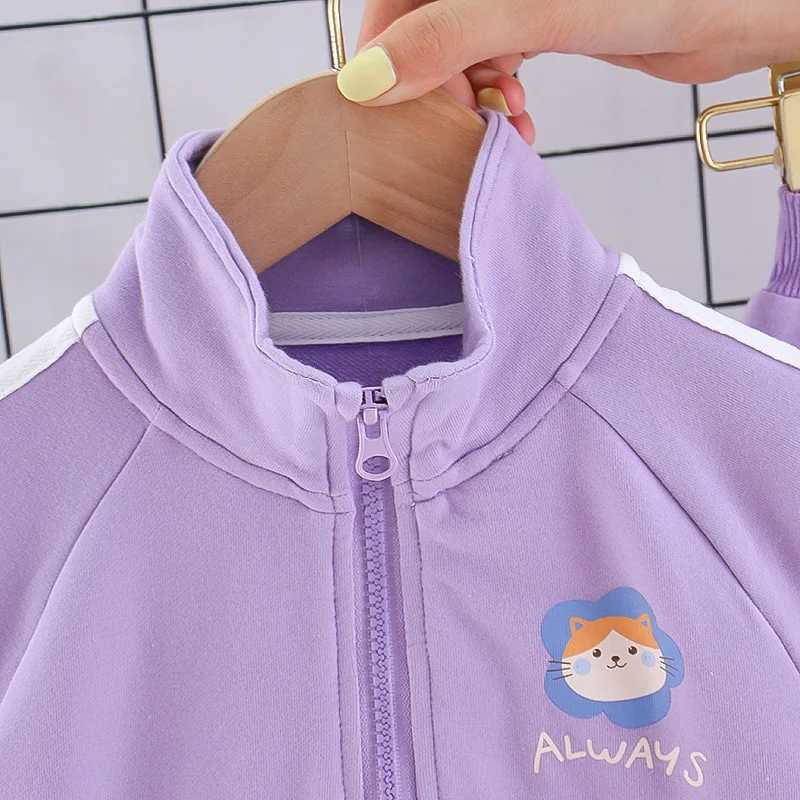 Clothing Sets Spring Autumn Baby Girls Clothing Set Cartoon Zipper Jacket And Pants 2PCS Suit For GIrl Children Birthday Christmas Present