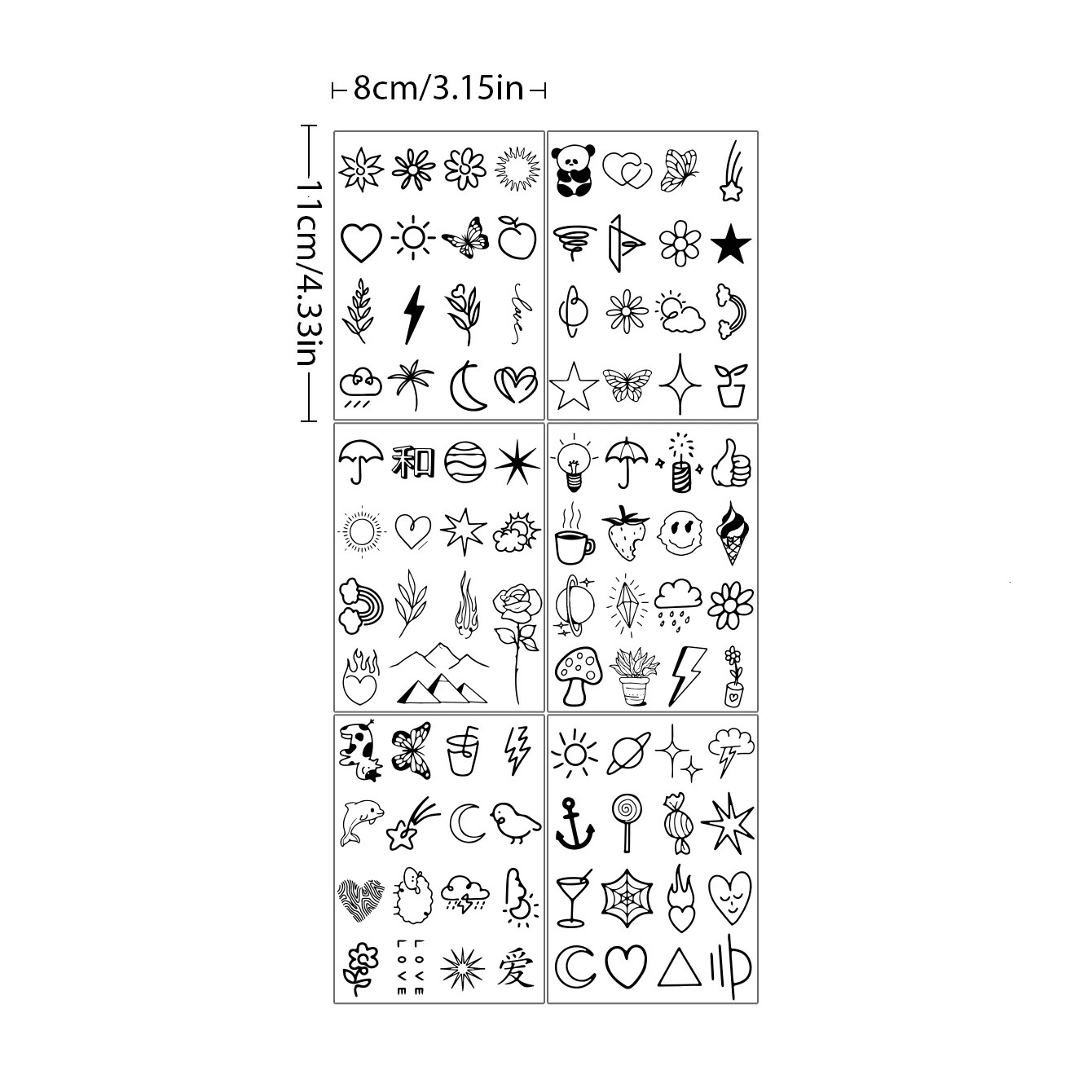 6 pieces of retro finger wrist female tattoo stickers with geometric patterns fashionable party semi anent tattoo stickers 240705