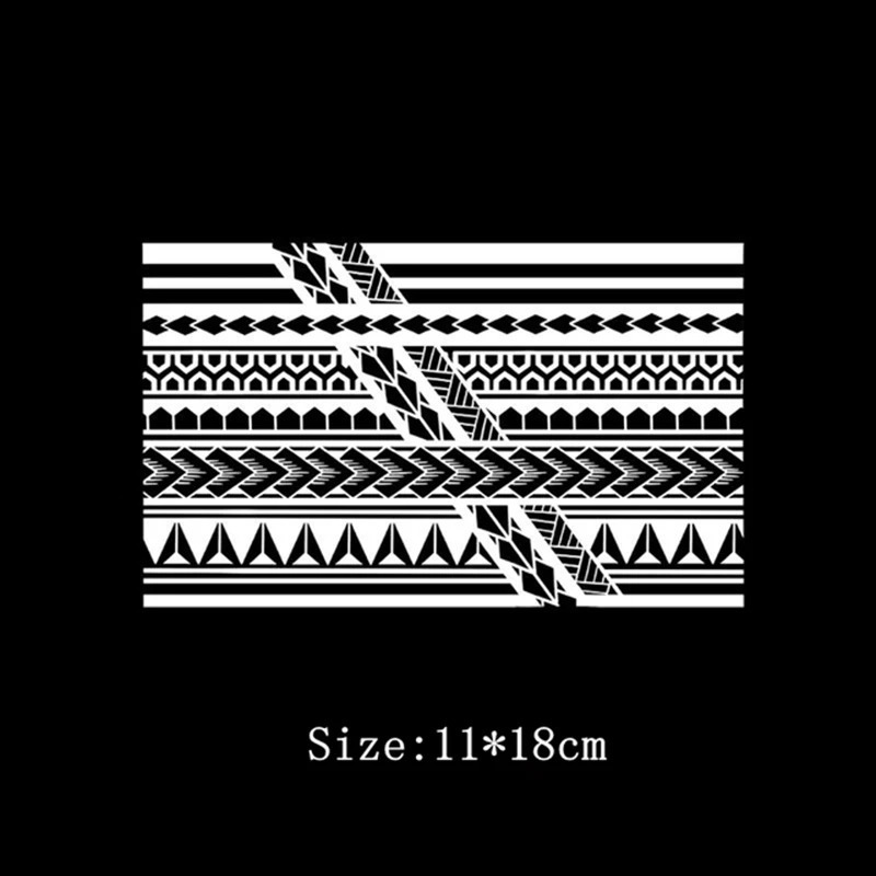 Geometric Totem Ring Herbal Juice Tattoo Sticker Waterproof Semi anent Arm Durable Art Male False Tattoo Sticker Artificial Tattoo 240705