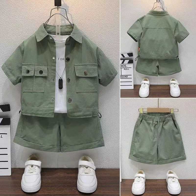 Clothing Sets Summer Children Sets Boys Clothing Baby Boy Suit Shirt Short 2PCS 2 3 4 5 6 7 8 Year Kids Outfits