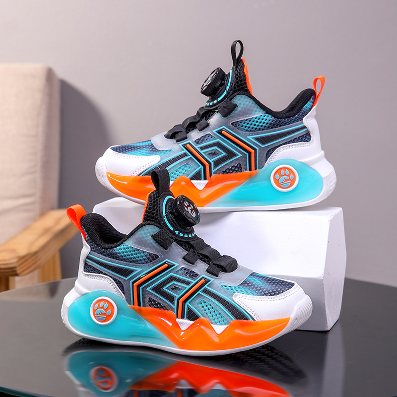 summer single mesh breathable middle-aged and young girls button up running shoes for boys casual sports shoes