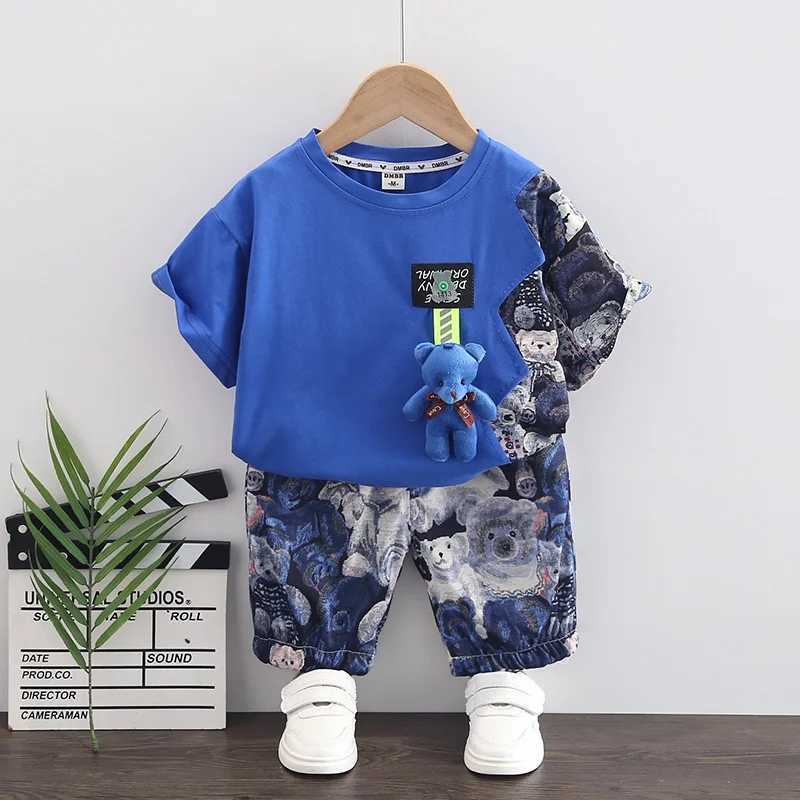 Clothing Sets Children Cotton Clothes Summer Baby Boys Cartoon Bear T Shirt Shorts 2Pcs/Sets Infant Kids Fashion Toddler Tracksuits