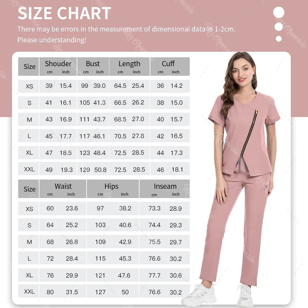 Scrubs Set Women Beautician Spa Workwear Doctor Nurse Nursing Uniforms Pharmacy Dentistry Clothes Pet Shop Vet Work Suit 240704