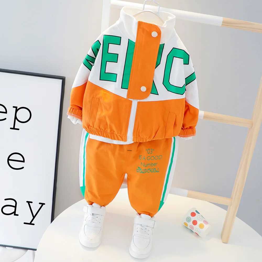 Clothing Sets Spring Autumn Children Active Clothing Sports Suit For Girls Letter Zipper Outerwear Long Sleeve Boys Set Kids Casual Tracksuit