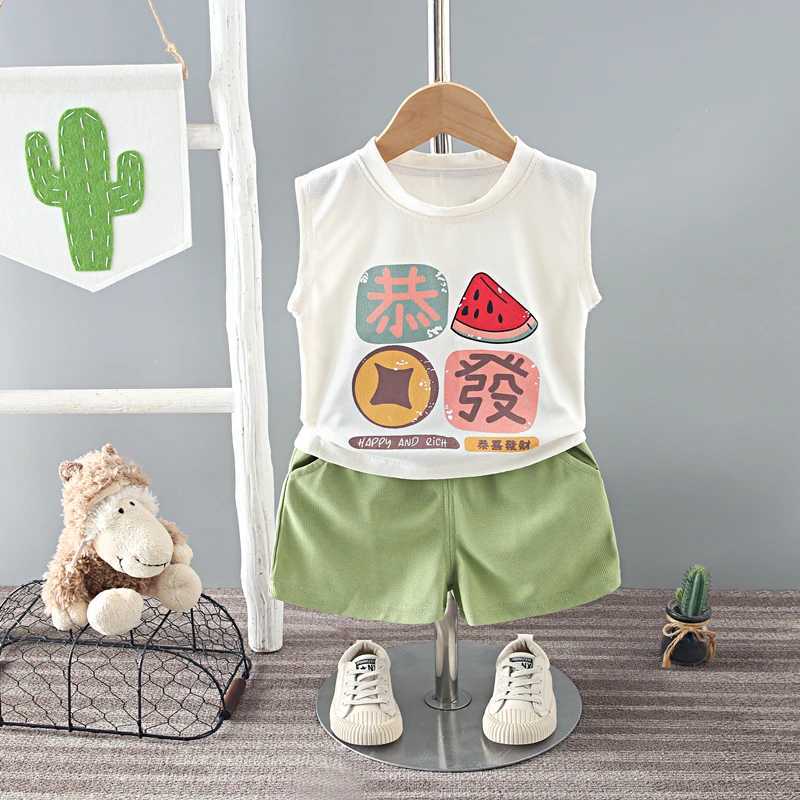 Clothing Sets New Summer Boys Fashion Children Vest Clothes Set Baby Girls Cotton Sleeveless T-shirts Shorts 2pcs Kids Casual Sport Suit