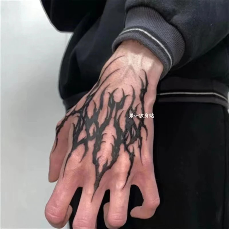Dark Back Temporary Tattoo Sticker Waterproof Totem Arm Art False Tattoo Men and Women Temporary Tattoo Para Mujer 240705